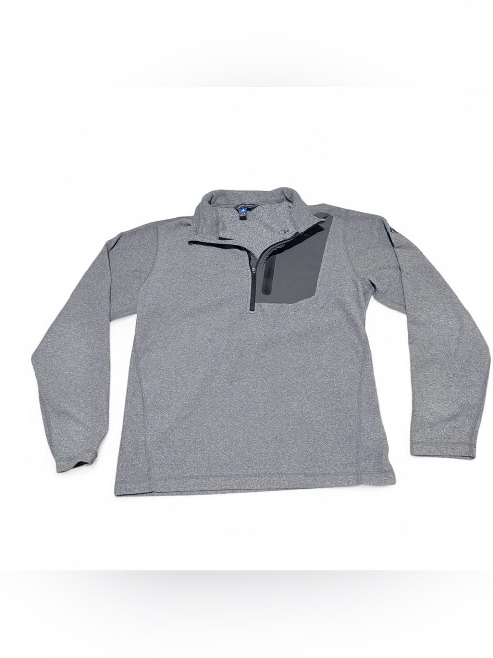 Eddie Bauer Gray Performance Quarter-Zip with Contrast Chest Pocket